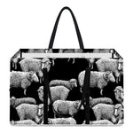 Black And White Sheep Pattern Print Utility Tote Bag
