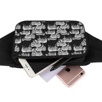 Black And White Sheep Pattern Print Waist Bag