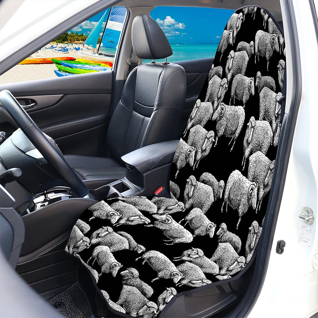 Black And White Sheep Pattern Print Waterproof Car Seat Cover