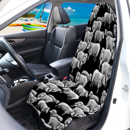 Black And White Sheep Pattern Print Waterproof Car Seat Cover