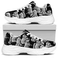 Black And White Sheep Pattern Print White Chunky Shoes