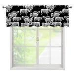 Black And White Sheep Pattern Print Window Valance