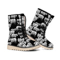 Black And White Sheep Pattern Print Winter Boots