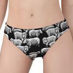 Black And White Sheep Pattern Print Women's Panties