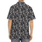 Black And White Skeleton Pattern Print Aloha Shirt