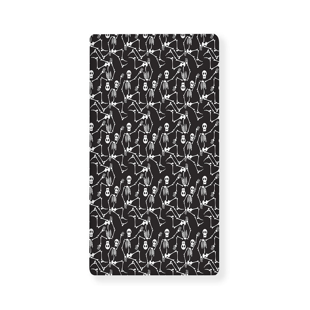Black And White Skeleton Pattern Print Baby Crib Sheet