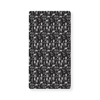 Black And White Skeleton Pattern Print Baby Crib Sheet