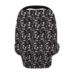 Black And White Skeleton Pattern Print Baby Seat Cover