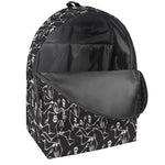 Black And White Skeleton Pattern Print Backpack