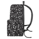 Black And White Skeleton Pattern Print Backpack