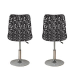 Black And White Skeleton Pattern Print Bar Stool Covers