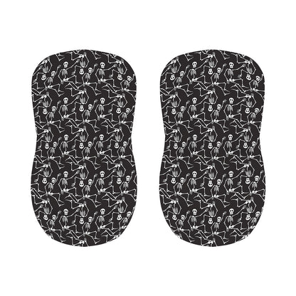 Black And White Skeleton Pattern Print Bar Stool Covers