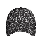 Black And White Skeleton Pattern Print Baseball Cap