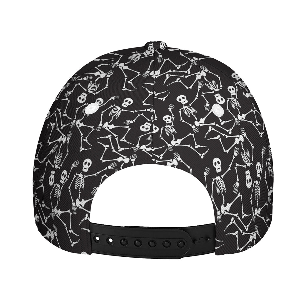 Black And White Skeleton Pattern Print Baseball Cap