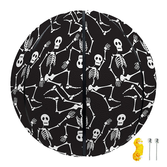 Black And White Skeleton Pattern Print Basketball