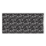 Black And White Skeleton Pattern Print Beach Towel