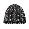 Black And White Skeleton Pattern Print Beanie