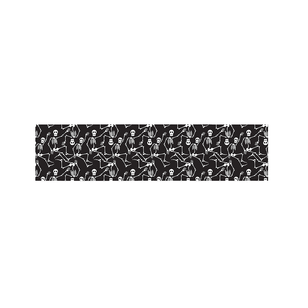 Black And White Skeleton Pattern Print Bed Runner