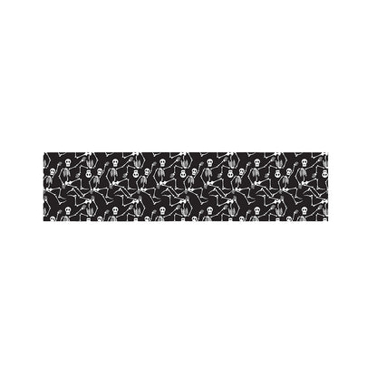 Black And White Skeleton Pattern Print Bed Runner