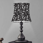 Black And White Skeleton Pattern Print Bell Lamp Shade