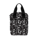 Black And White Skeleton Pattern Print Bible Tote Bag