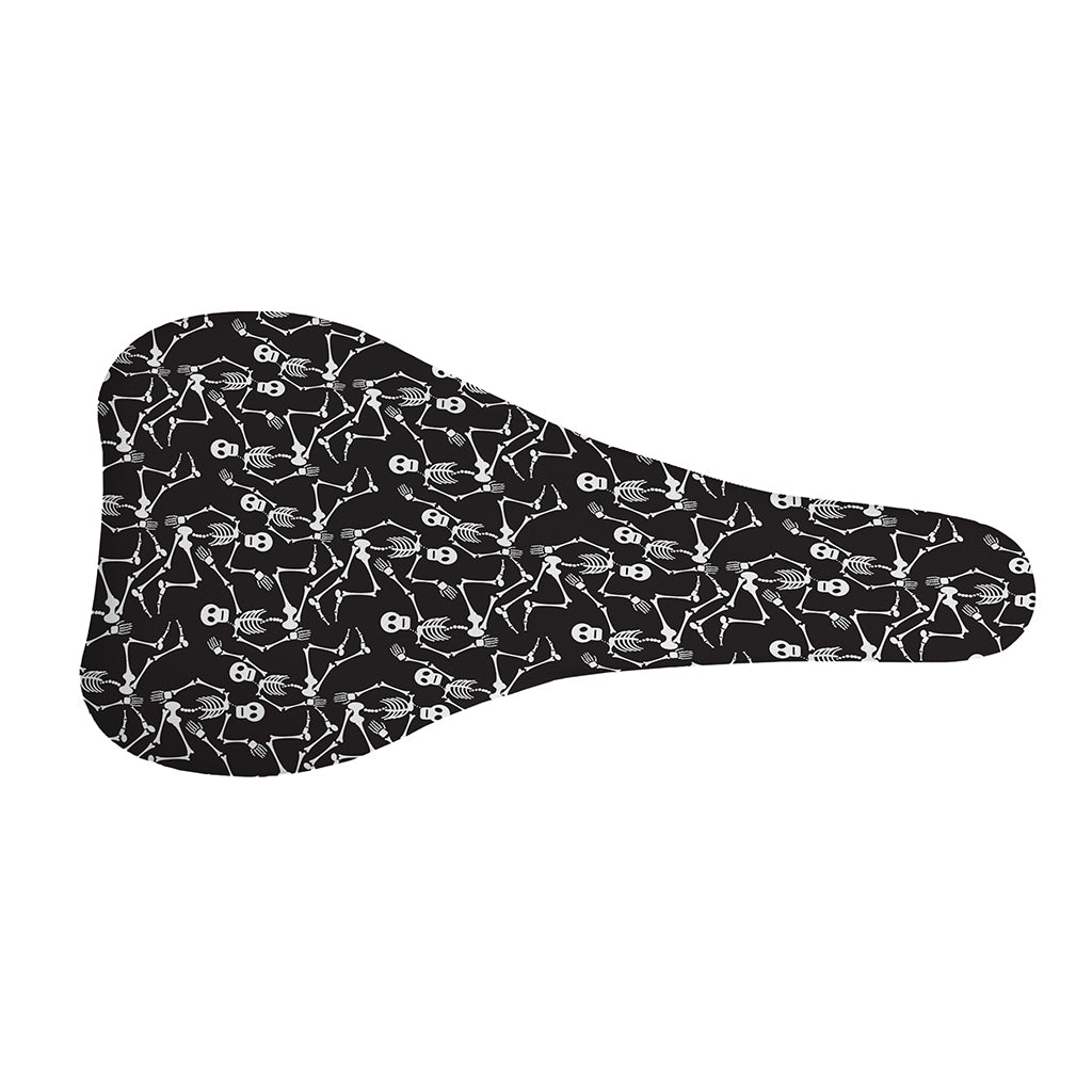 Black And White Skeleton Pattern Print Bicycle Seat Cover