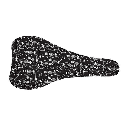 Black And White Skeleton Pattern Print Bicycle Seat Cover