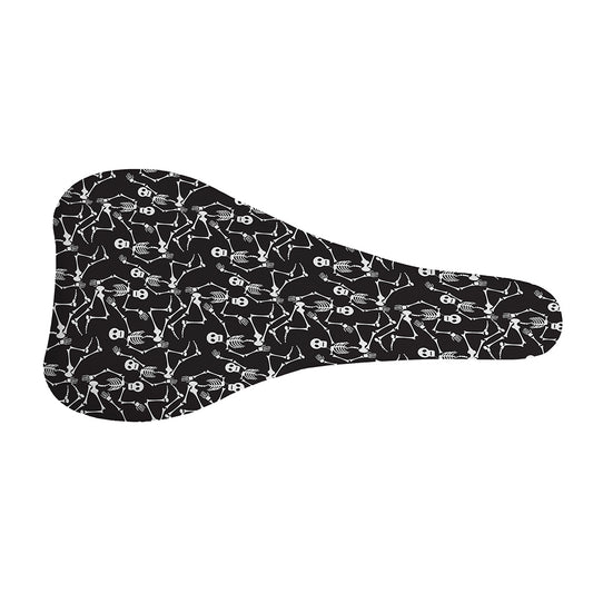 Black And White Skeleton Pattern Print Bicycle Seat Cover