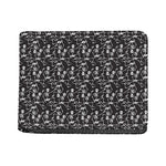 Black And White Skeleton Pattern Print Bifold Wallet