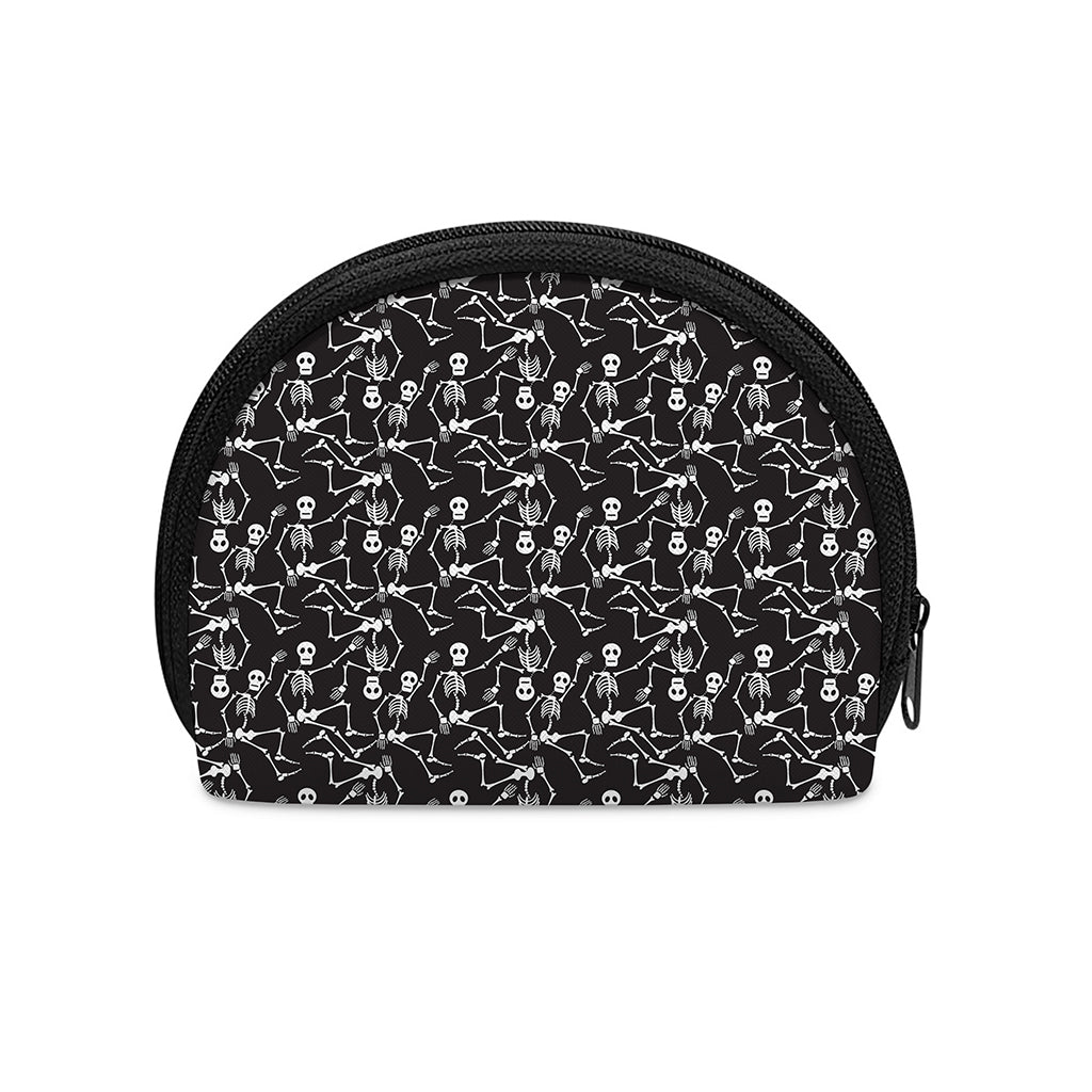 Black And White Skeleton Pattern Print Coin Purse