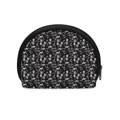 Black And White Skeleton Pattern Print Coin Purse