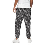 Black And White Skeleton Pattern Print Cotton Pants