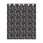 Black And White Skeleton Pattern Print Curtain