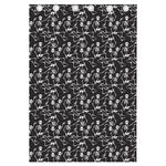 Black And White Skeleton Pattern Print Curtain