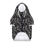Black And White Skeleton Pattern Print Dog Zip Up Hoodie