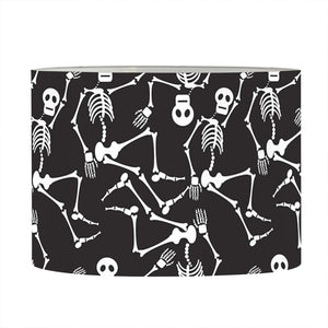 Black And White Skeleton Pattern Print Drum Lamp Shade