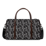 Black And White Skeleton Pattern Print Duffle Bag