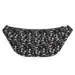 Black And White Skeleton Pattern Print Fanny Pack