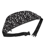 Black And White Skeleton Pattern Print Fanny Pack