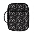 Black And White Skeleton Pattern Print Front Pocket Bible Bag