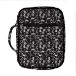 Black And White Skeleton Pattern Print Front Pocket Bible Bag