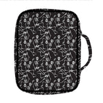 Black And White Skeleton Pattern Print Front Pocket Bible Bag