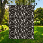 Black And White Skeleton Pattern Print Garden Flag