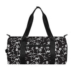 Black And White Skeleton Pattern Print Gym Bag
