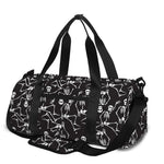 Black And White Skeleton Pattern Print Gym Bag