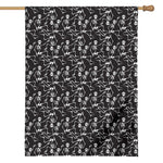 Black And White Skeleton Pattern Print House Flag
