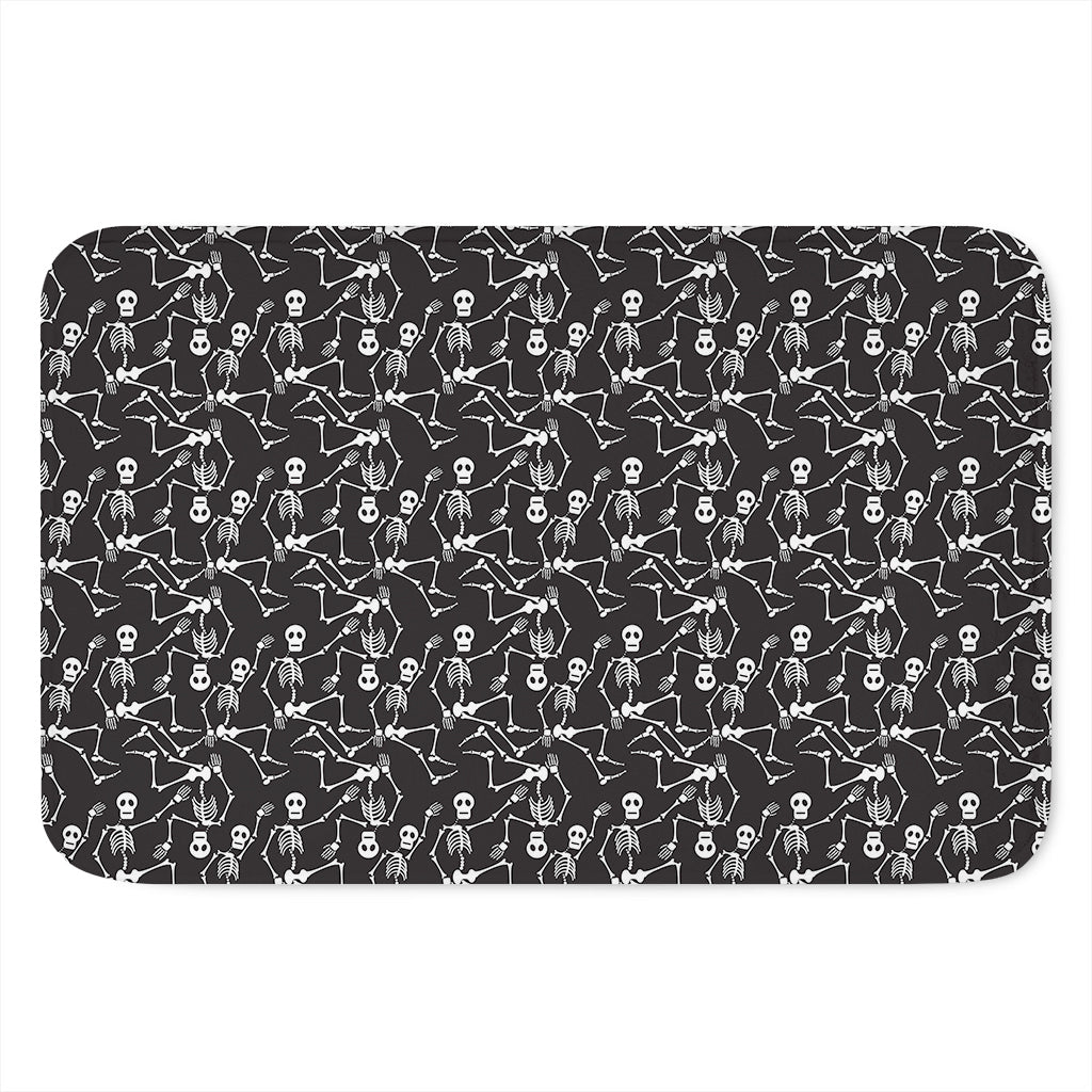 Black And White Skeleton Pattern Print Indoor Door Mat