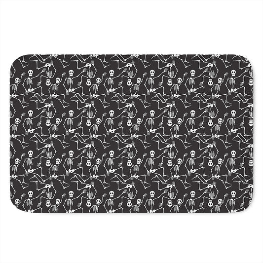 Black And White Skeleton Pattern Print Indoor Door Mat