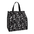 Black And White Skeleton Pattern Print Insulated Lunch Tote