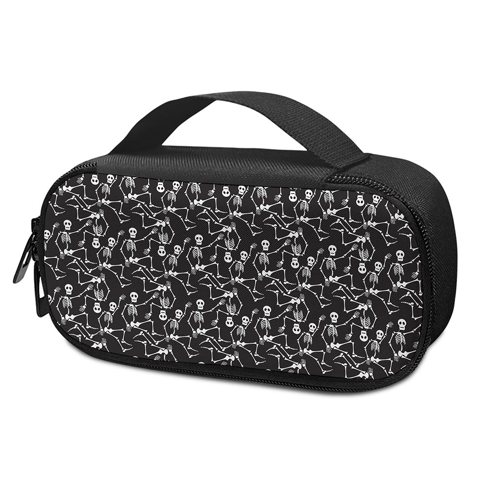 Black And White Skeleton Pattern Print Insulin Cooler Travel Case